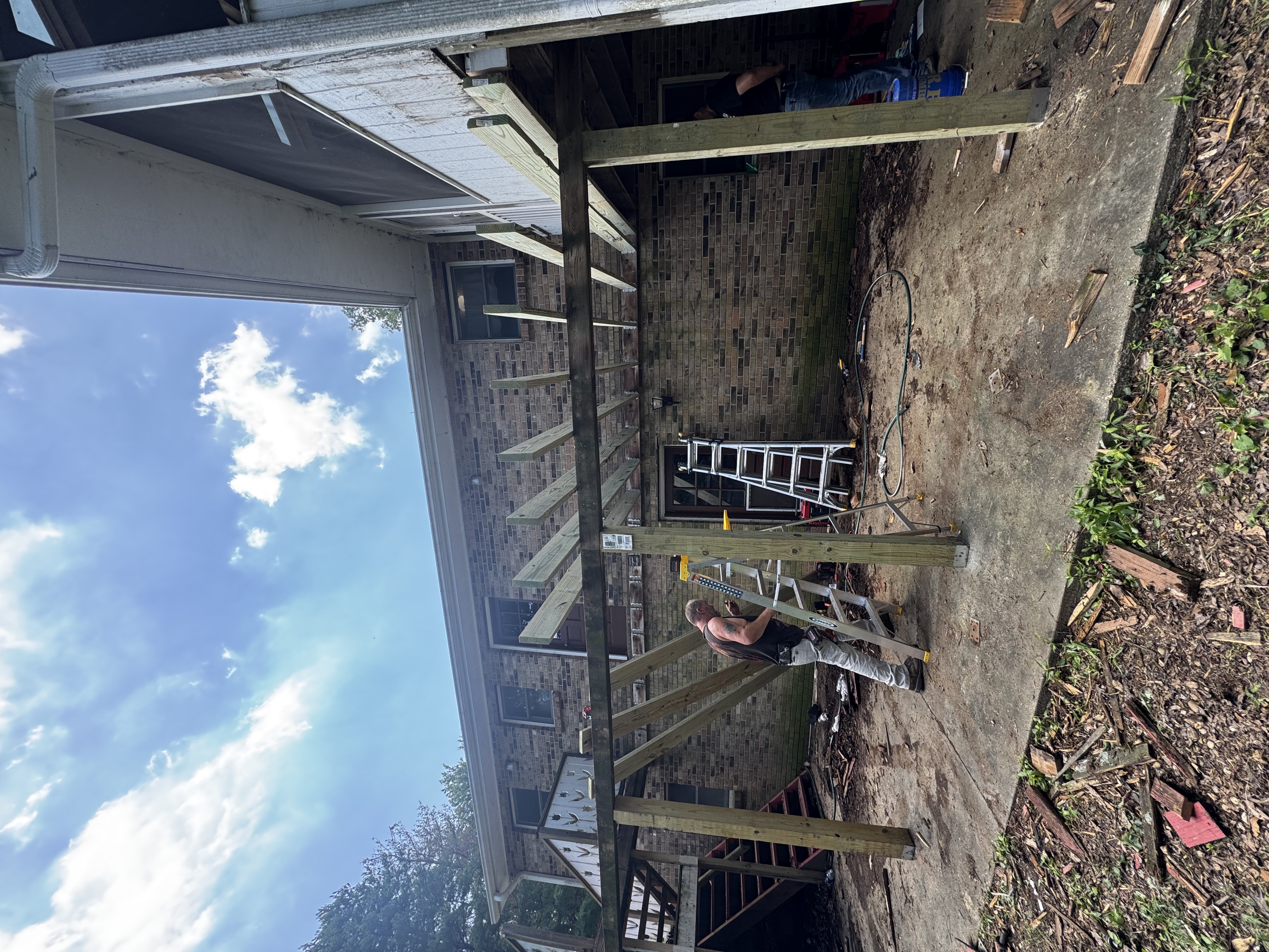 Completed deck replacement with new railing in Dexter Missouri