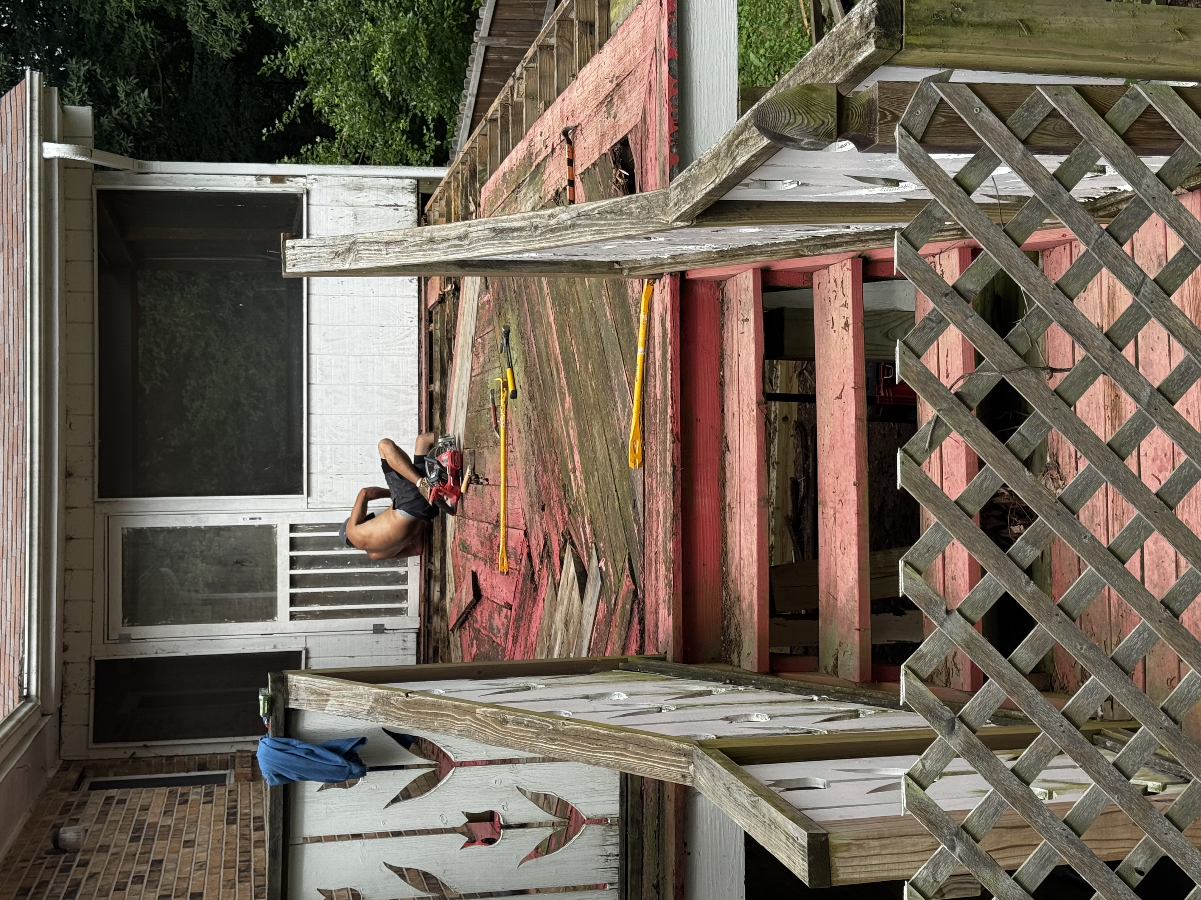 Old deck demolition before replacement Dexter Missouri