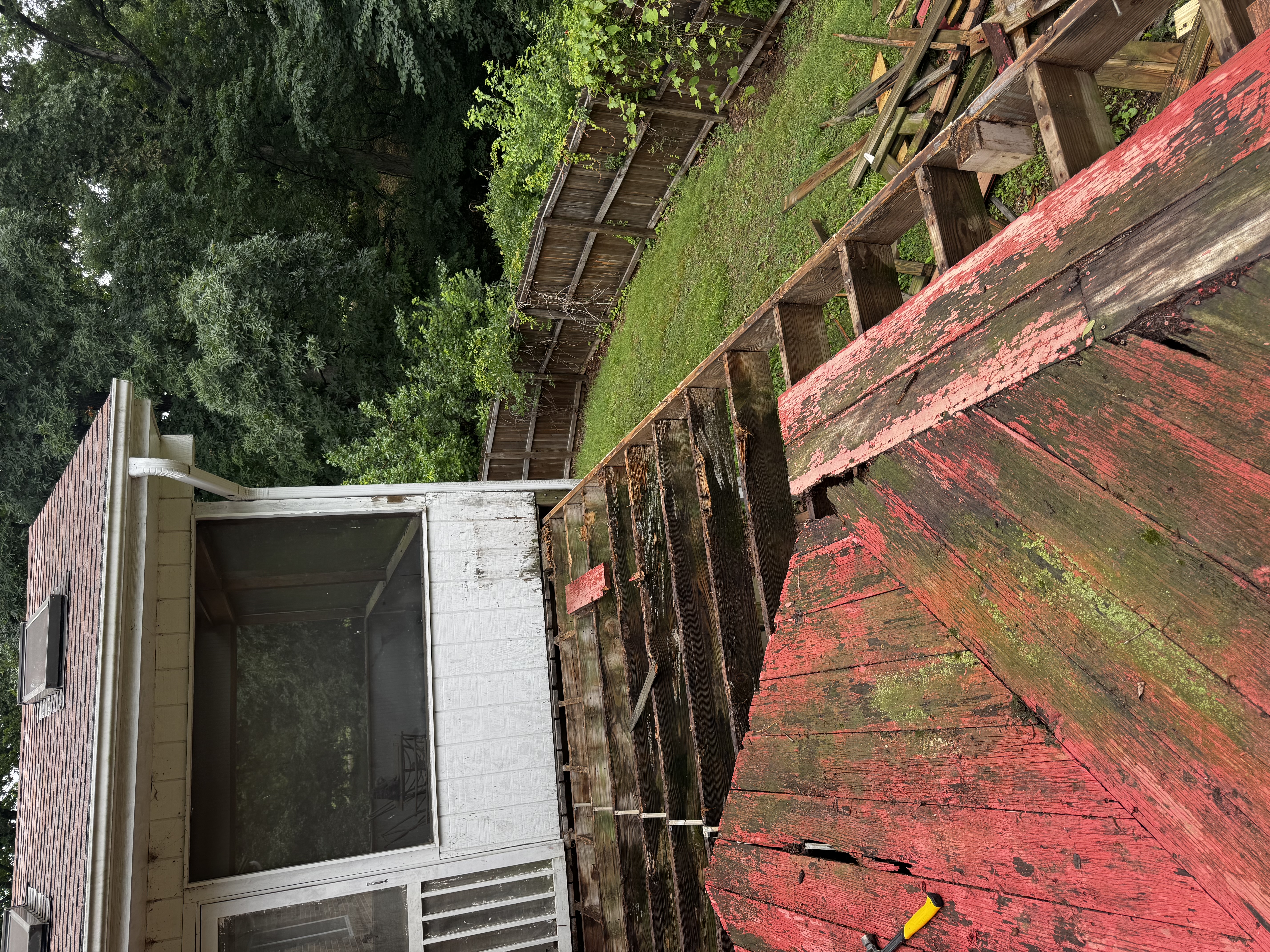 Rotted deck before replacement in Dexter Missouri — Cheyenne Valley Construction