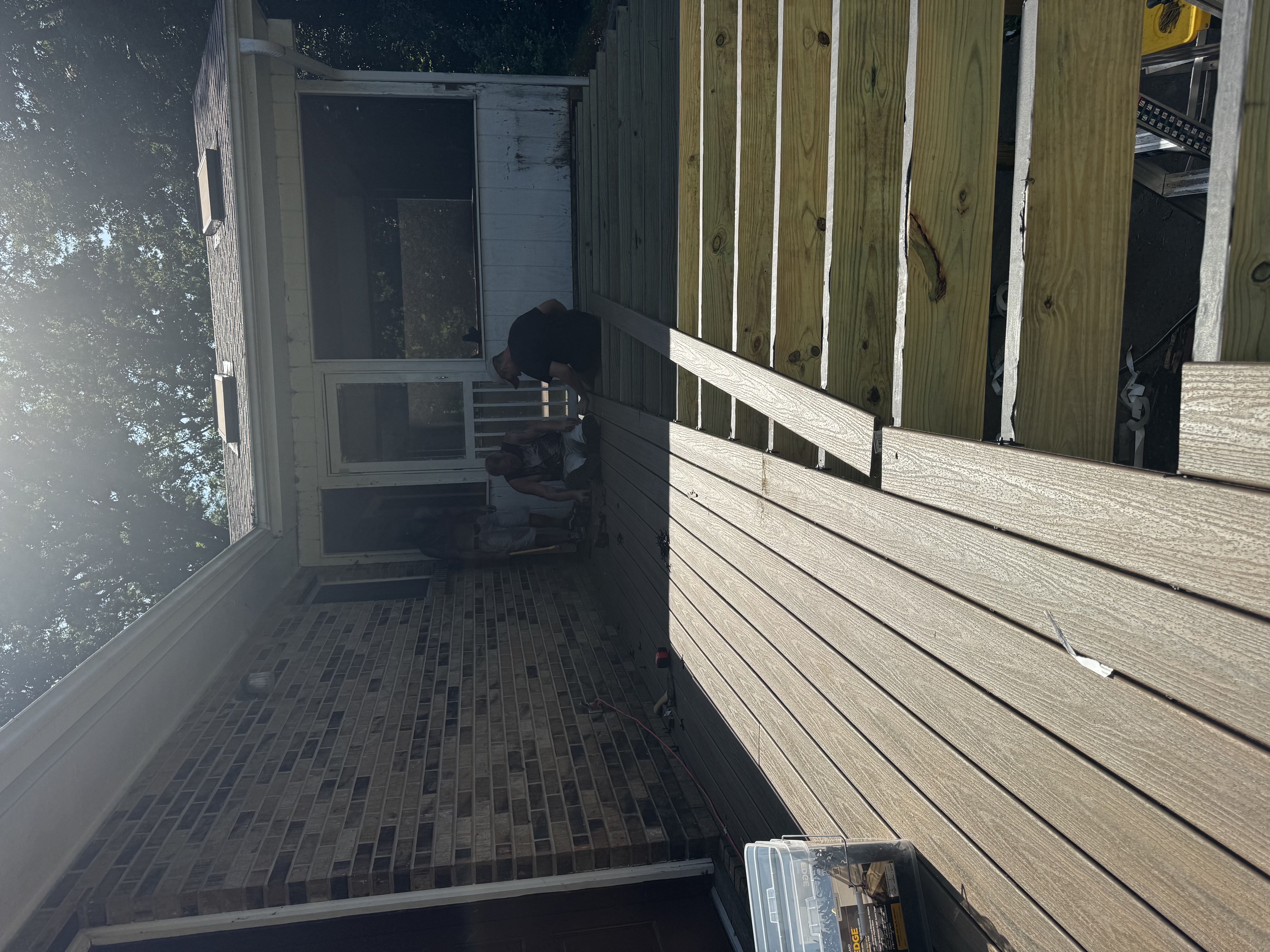 New composite deck boards being installed in Dexter Missouri